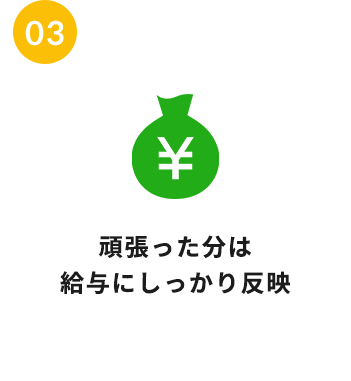 03 頑張った分は給与にしっかり反映